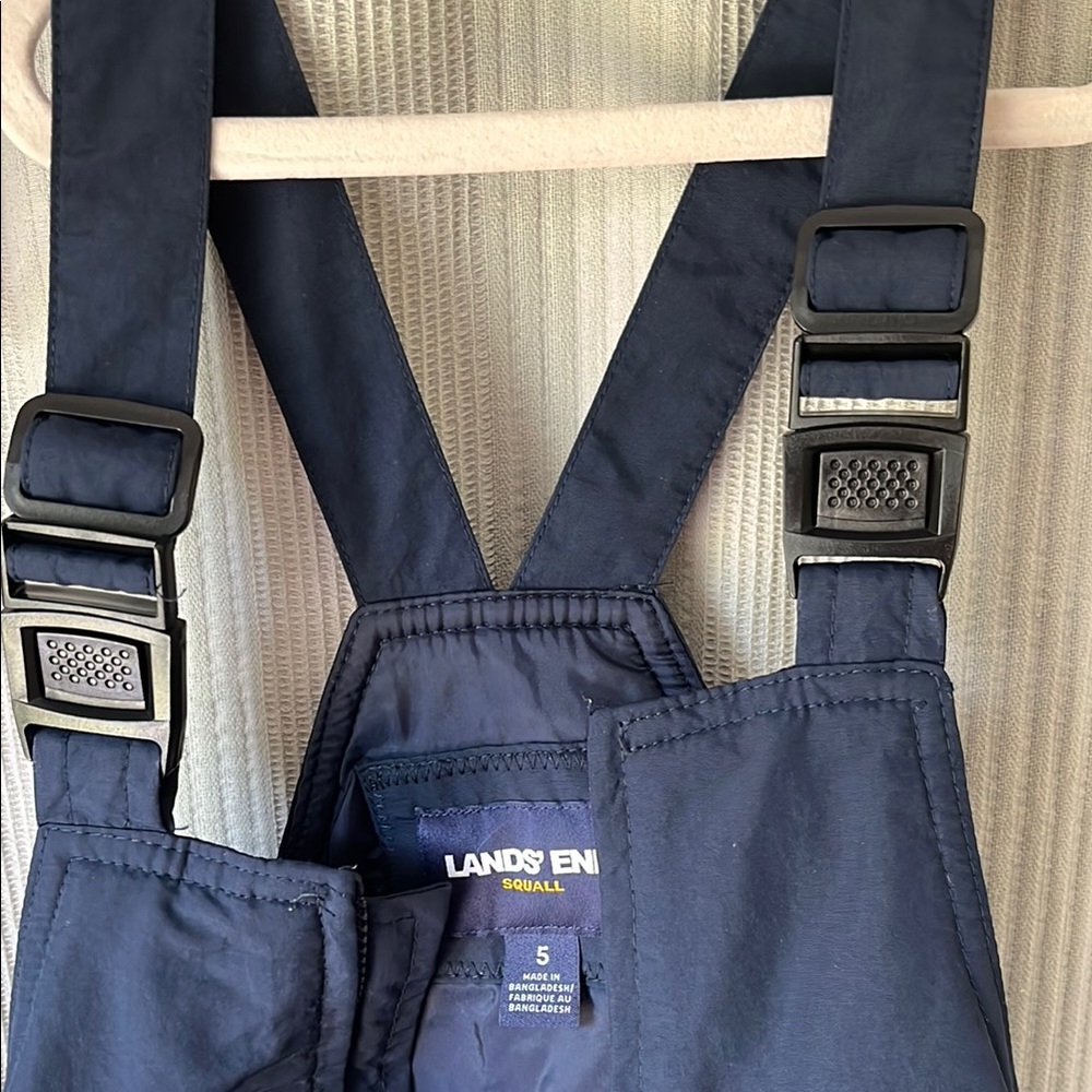 Lands' End Navy Snow Bib Overalls